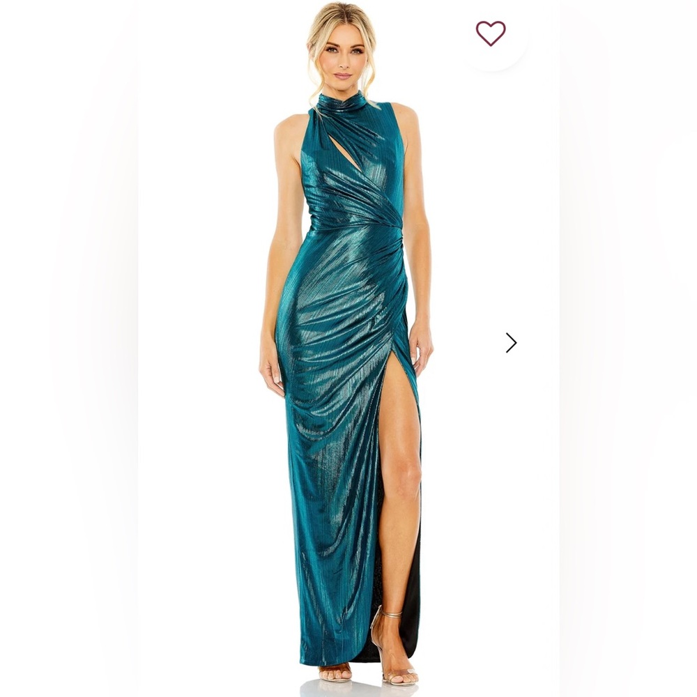 Mac Duggal Teal Maxi Dress